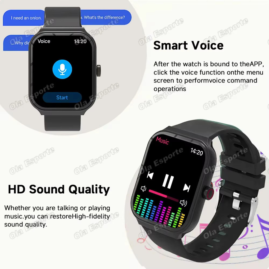 Ola Esporte Smartwatch in Rot mit Bluetooth-Anruffunktion, Herzfrequenz-, Blutsauerstoff- und Schlafüberwachung sowie Sportmodi - Bild 6