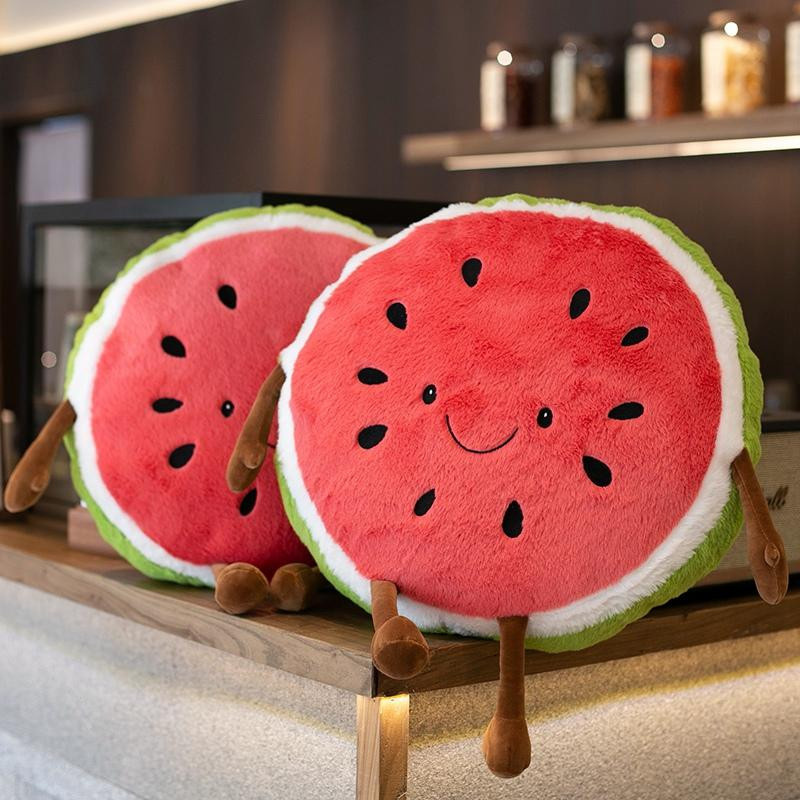 Süßes Mu Cheng Wassermelonen Plüschkissen in Multicolour, dekoratives Cartoon-Frucht-Plüschtier für Kinderzimmer und Sofa - Bild 4