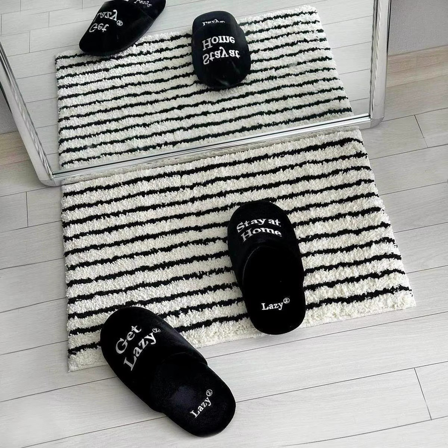 VIKAMA Gestreifter Teppich in minimalistischem Design für Wohnzimmer, Schlafzimmer, Badezimmer und Flur - Bild 2