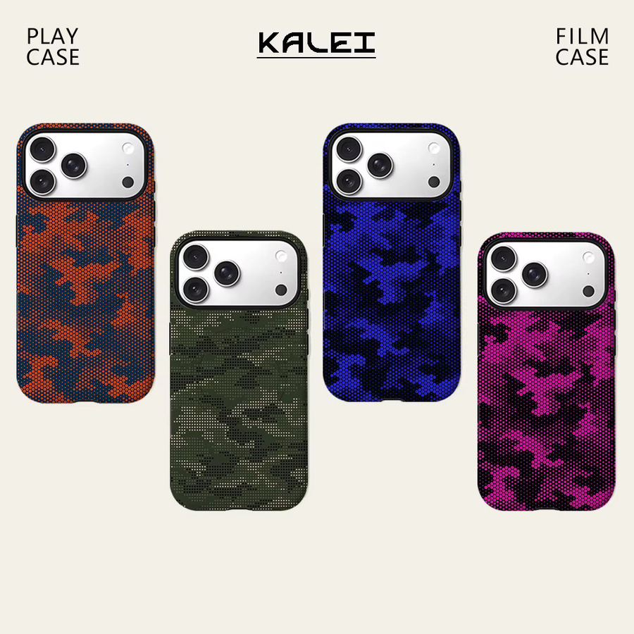 Magnetische Handyhülle mit Halbton-Blumenmuster für iPhone 17 16 15 14 13 Pro Max Plus von Potdemiel, robuste Einzel- und Doppelschicht-Schutzhülle - Bild 3