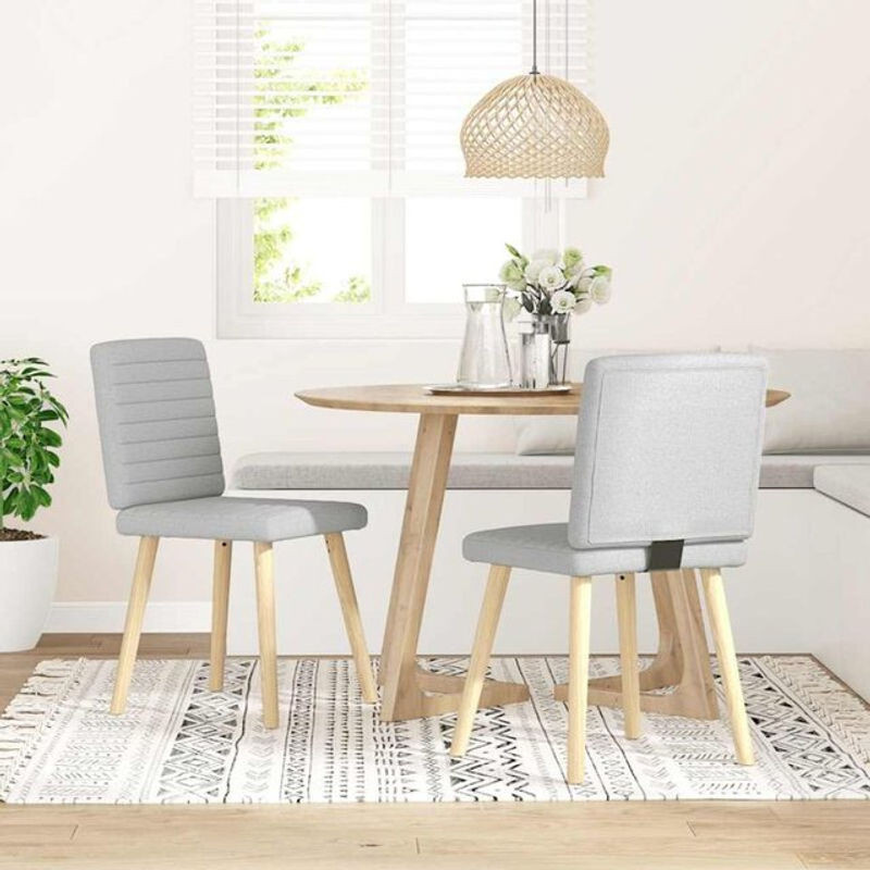 Set aus 2 Polsterstühlen Vidaxl in Grau mit Stoffbezug und Holzbeinen im modernen Design - Bild 1