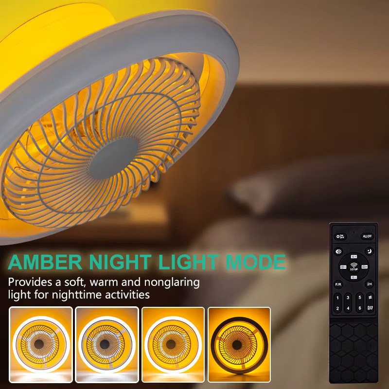 BENEWTON Moderner Deckenventilator mit Licht und Fernbedienung, Smart Fan Light in Weiß, dimmbar mit 3 Farbmodi und App-Steuerung - Bild 2