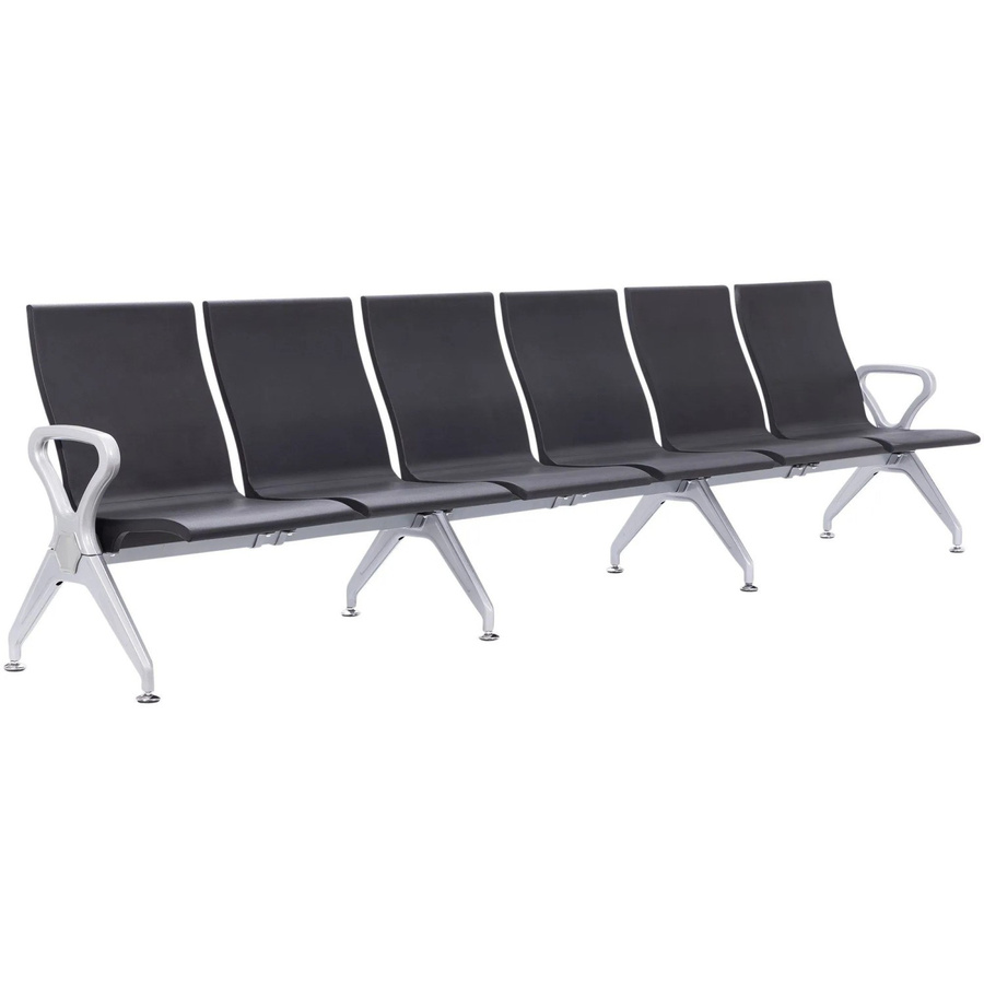 DELUKE Wartebank ERIK 6-Sitzer aus Kunststoff mit Armlehnen, Schwarz, B/T/H: 338 x 59 x 89 cm - Bild 2