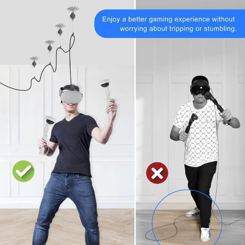 R53C VR-Kabelmanagementsystem Deckenrolle in Schwarz für einziehbares Virtual-Reality-Zubehör - Bild 2