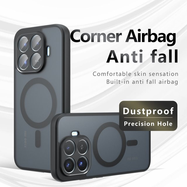 MagSafe Acryl Stoßfeste Hülle für Xiaomi 17T 17T Pro 15T Poco X8 X7 F7 F8 Pro mit Magnetischer Kabelloser Ladefunktion in Transparent und Schwarz - Bild 1