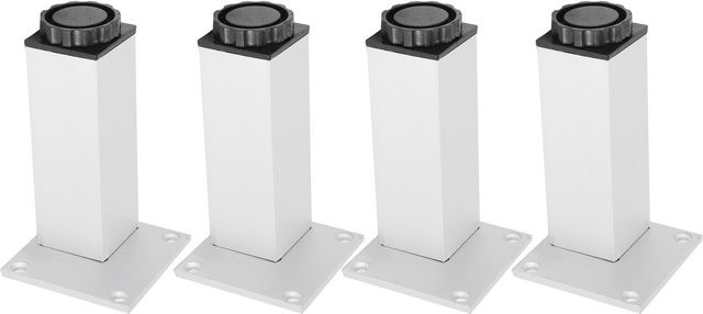 4 Stück verstellbare Sofabeine aus Aluminiumlegierung in Silber, quadratische Möbelbeschläge für Schränke und Sofas, Höhe: 120 mm - Bild 1