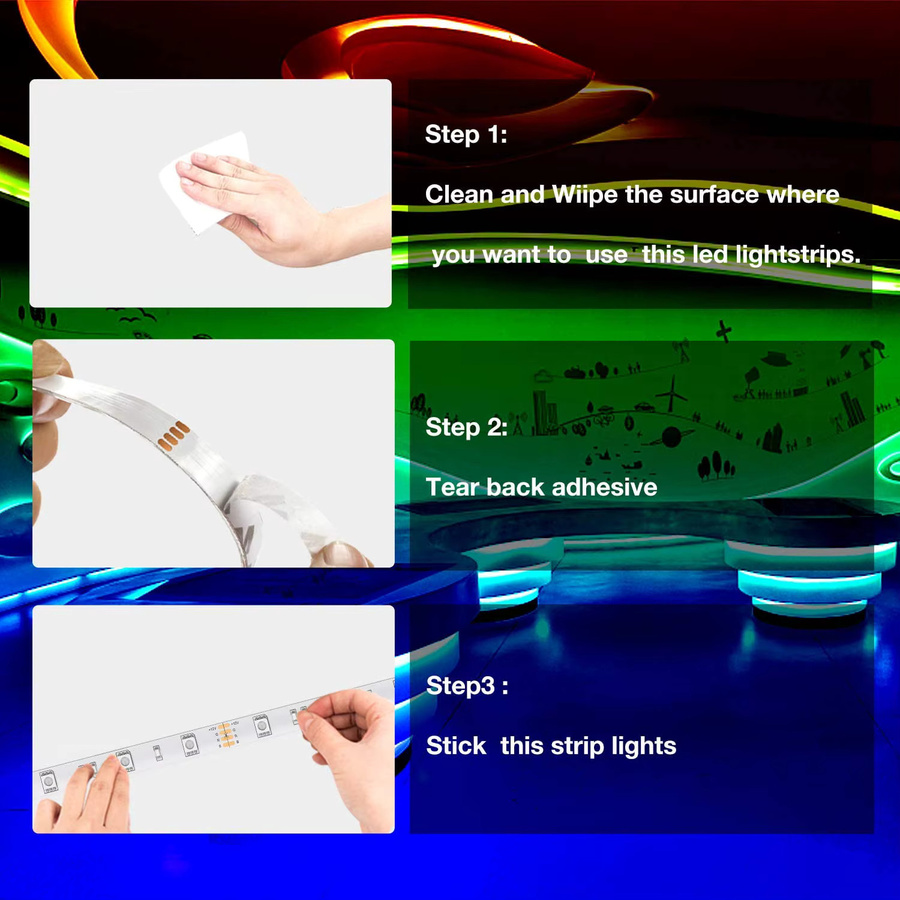 FRST RGB LED-Streifen mit Infrarot-Fernbedienung und USB-Anschluss für TV-Hintergrundbeleuchtung und Schlafzimmer-Dekoration, Multicolour SMD5050 - Bild 1