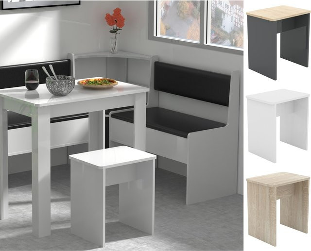 VCM Sitzhocker Esal Würfel aus Holz in Beige und Eiche, B/T/H: 40 x 30 x 45 cm - Bild 2