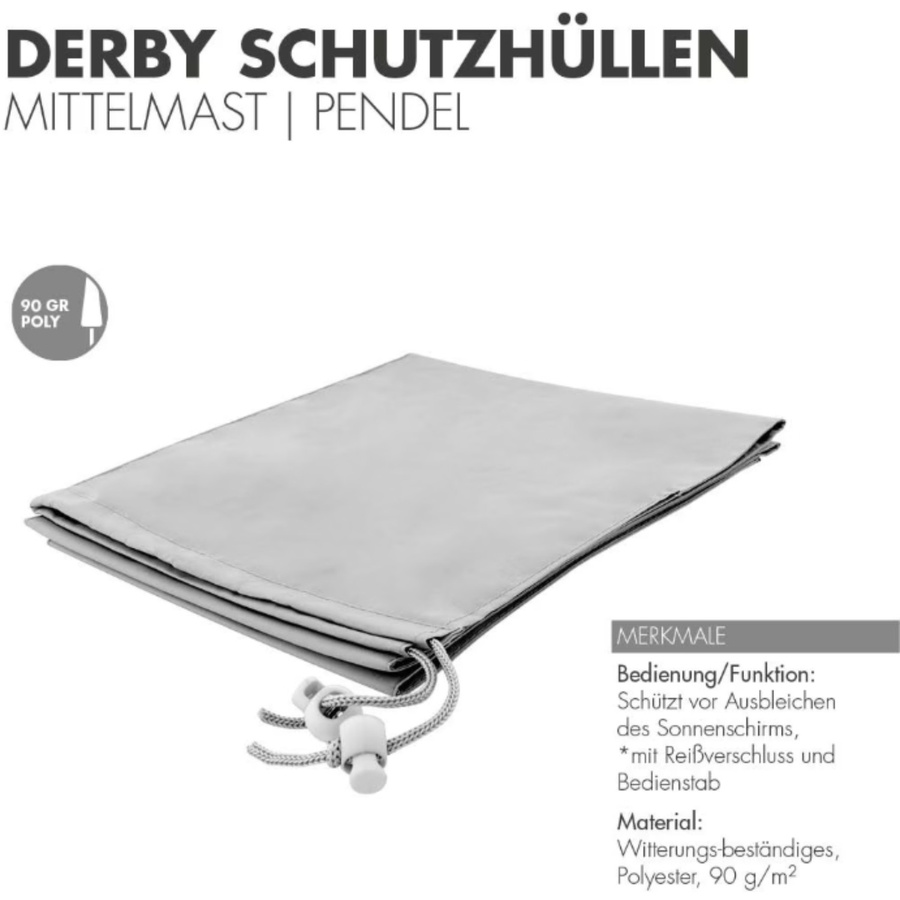 Doppler Schutzhülle für Pendelschirme und Ampelschirme aus Polyester, grau, B/T/H: 300 x 300 x 300 cm - Bild 1