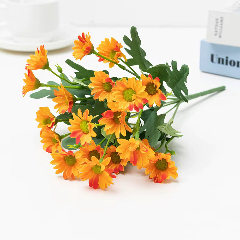 NANDI Künstliche Blumen Set in Pink mit Sonnenblumen, Gänseblümchen und Kamille für Hochzeitsdekoration und Heimdekoration, 21 Stück - Bild 2