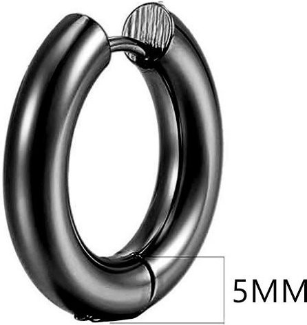 Creolen Edelstahl, Gold, Schwarz, 16 mm, Unisex - Bild 1