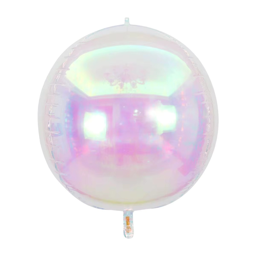 Schillernde 4D Runde Folienballons in Holographisch Multicolour für Meerjungfrau Geburtstag und Hochzeit Dekor - Bild 3
