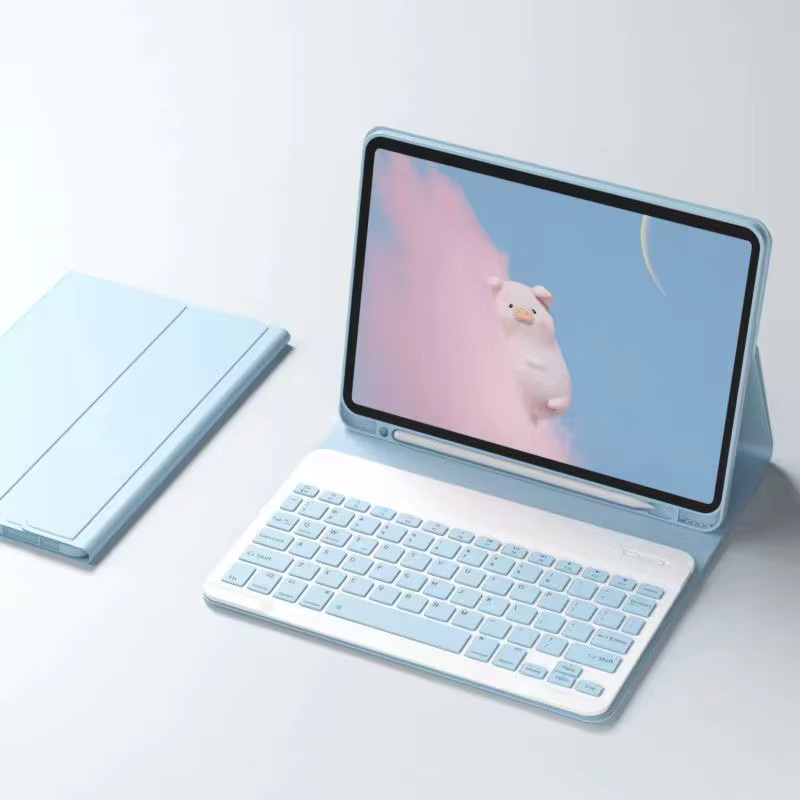 OPUYYM Tastatur-Hülle für iPad 11 Zoll und iPad 10. Generation 10.9 Zoll mit abnehmbarer kabelloser Tastatur und Tablet-Abdeckung in Schwarz oder Blau - Bild 5