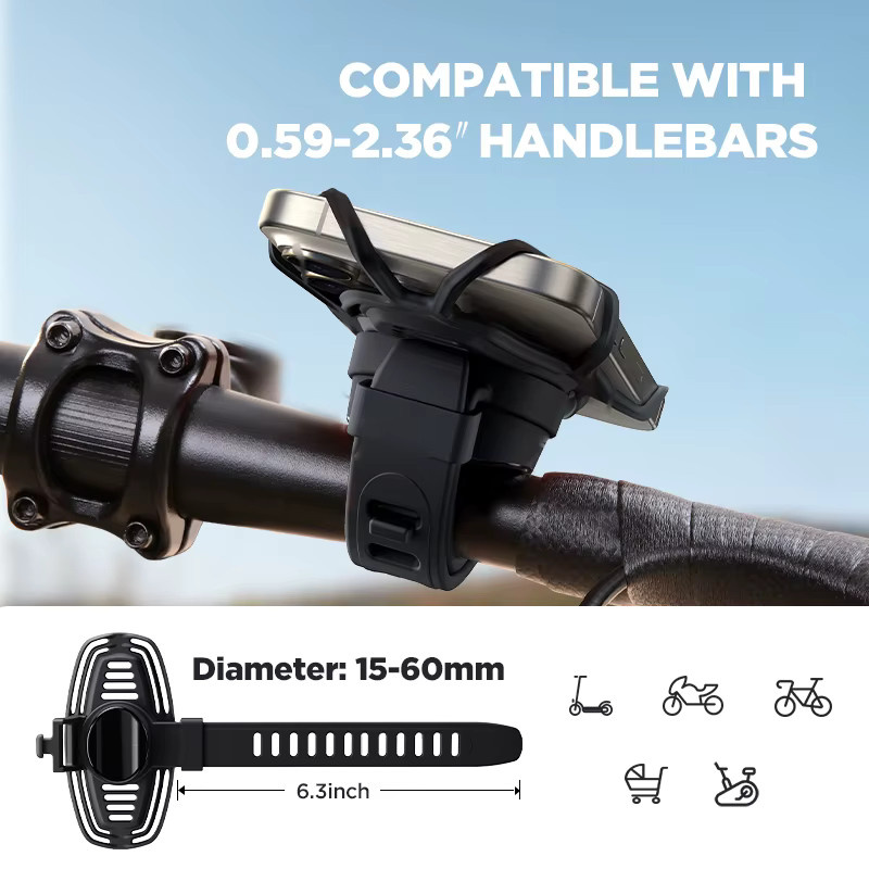 Joyroom Premium Fahrrad Handyhalterung Universal Lenkerhalterung für 4-7 Zoll Smartphones, Schwarz - Bild 5