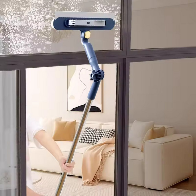 Multifunktionaler Silikon-Glaswischer von Untior in Blau für Arbeitsplatten und Badezimmer - Bild 1
