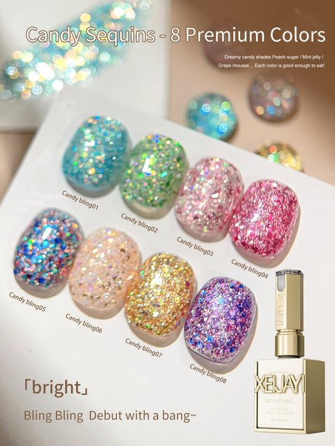 XEIJAYI Candy Sequins Nagellack-Set - Bild 1