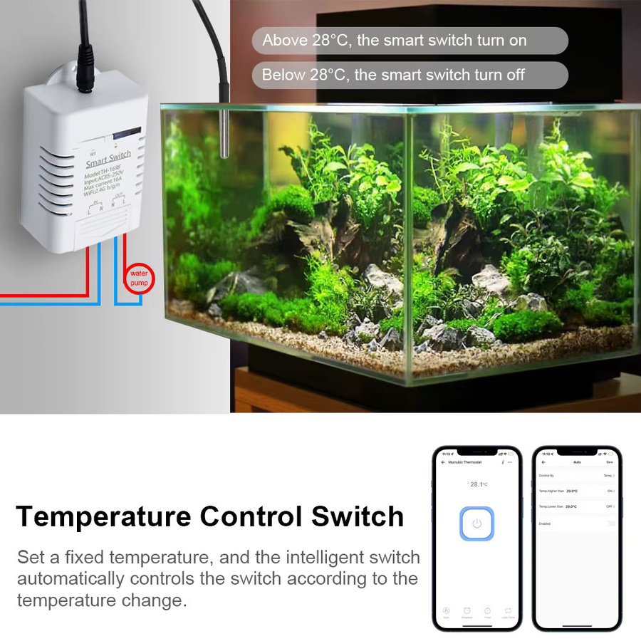 Scimagic-RC Intelligenter Temperaturschalter 16A 3000W mit Energieverbrauchsüberwachung in Weiß für Tuya eWElink APP und Alexa - Bild 2