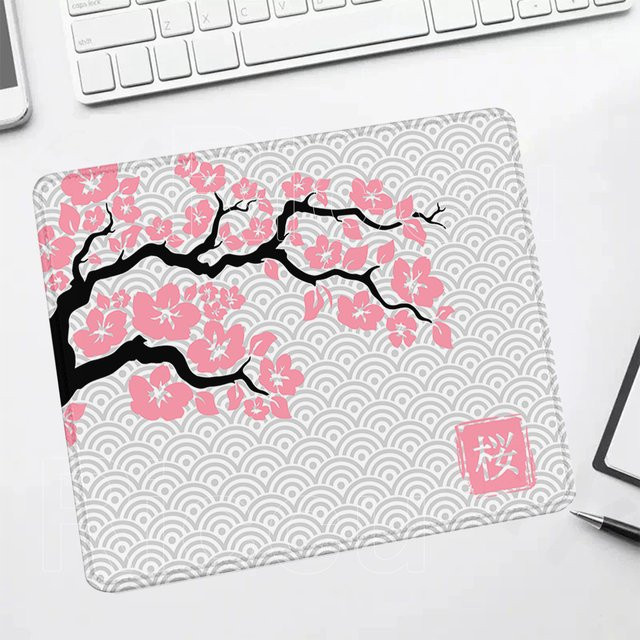 Riccu Mauspad mit Japan Kirschblüten-Design in Multicolour, rutschfeste Schreibtischunterlage für Gaming und Büro, B: 45 cm, T: 40 cm - Bild 1