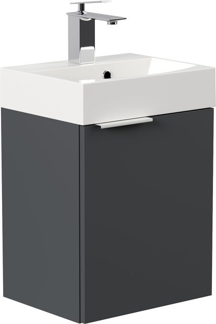 Posseik Badmöbel Cubi Slimline für das Gäste-WC in Anthrazit mit SoftClose-Funktion, Breite: 40 cm - Bild 1