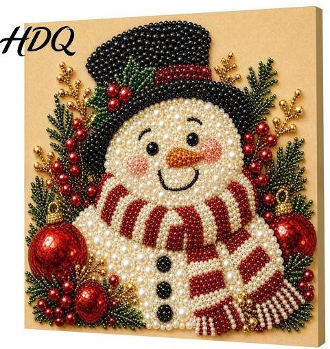 DIY Perlenmalerei-Set Schneemann 3D-Bastelset für Erwachsene und Anfänger in Mehrfarbig - Bild 1