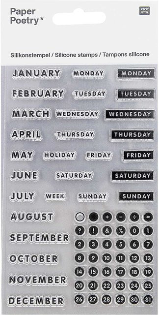 Rico Design Paper Poetry Silikonstempel-Set für Bullet Diary und Kalender in Transparent - Bild 1