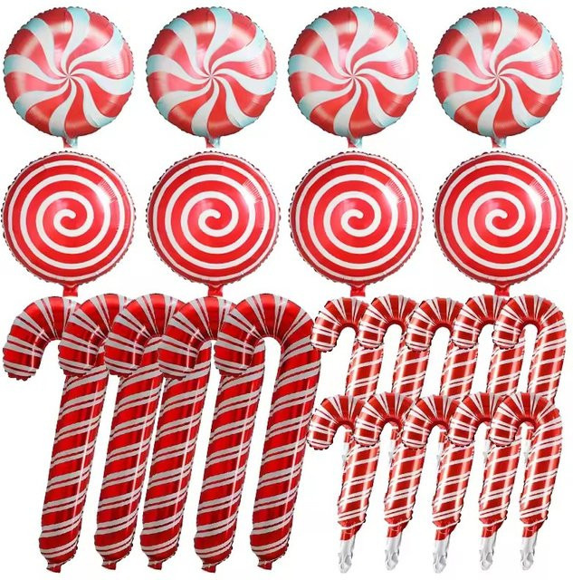 YAYB 23-teiliges Weihnachts-Ballonset mit Windmühle-Motiv in Rot für Kinderpartys und Dekorationen - Bild 1