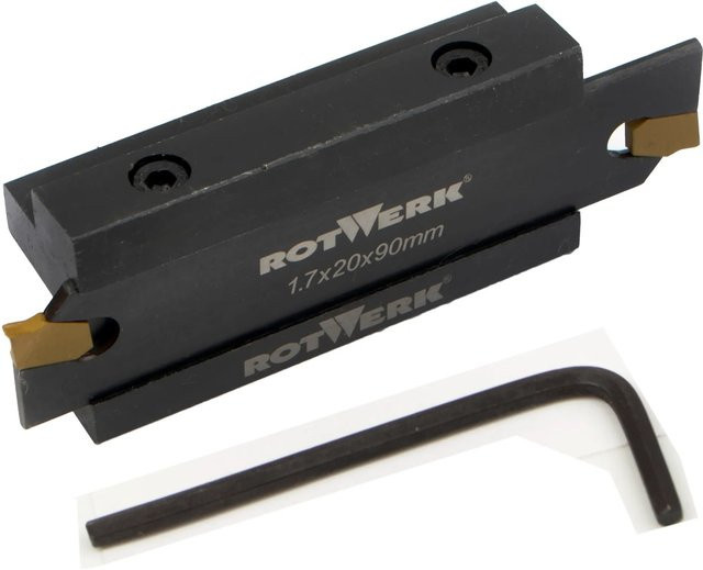 Rotwerk Abstechhalter 8 mm in Schwarz-Silber mit 2x HM-Abstechplatten 2,5 mm TiN beschichtet - Bild 1