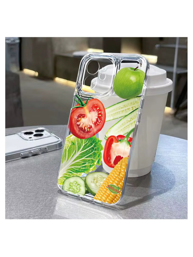 Transparente Silikon Handyhülle mit Gemüse und Obst Motiv für Apple iPhone 11 bis iPhone 17 Pro Max - Bild 7