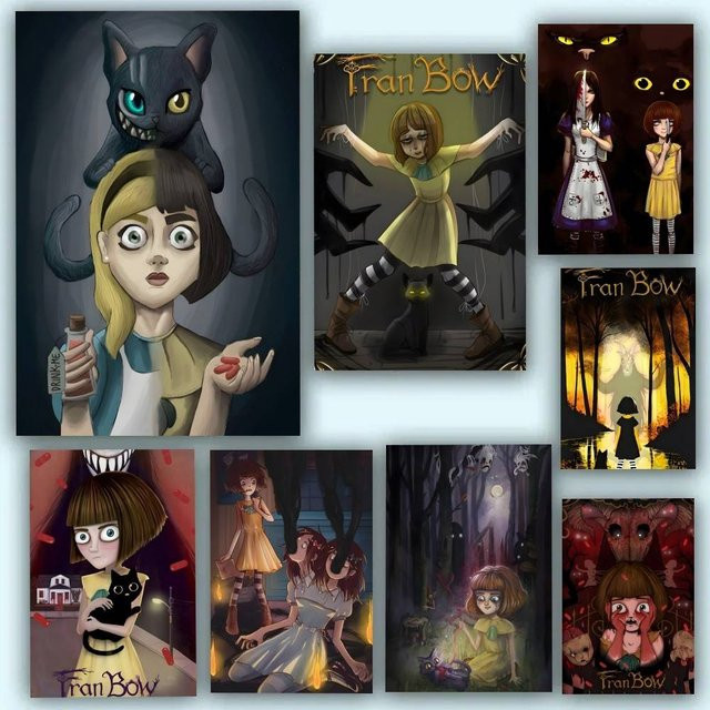 Selbstklebendes Fran Bow Anime Poster aus Papier, wasserfest, Mehrfarbig - Bild 1
