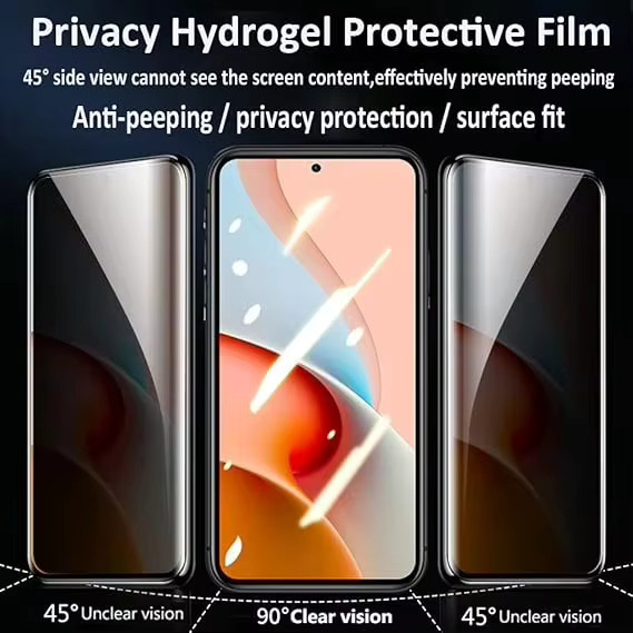 Anti-Spy Hydrogel Displayschutz für Apple iPhone 11 bis iPhone 17 Pro Max, Privatsphäre-Schutz, Vollabdeckung, transparent - Bild 3