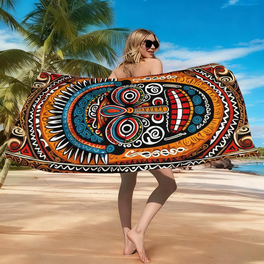 Ka Chen Muda Strandtuch Seltsame Avatare Vintage Design, Weiß/Mehrfarbig, B: 40 cm, H: 60 cm - Bild 2