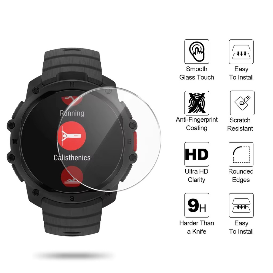 Polar Displayschutzfolie für Polar Series Smartwatch, Glas, Schwarz - Bild 4
