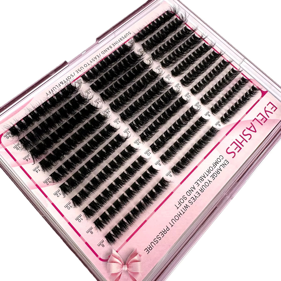 AMSDCN Cluster-Wimpernverlängerung, 30 Reihen, 8–16 mm, Wispy, Unisex - Bild 6