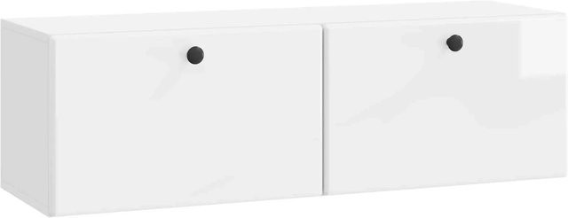 vidaXL Wandmontierter TV-Schrank in Hochglanz Weiß, B/H/T: 98 x 31 x 30 cm - Bild 1
