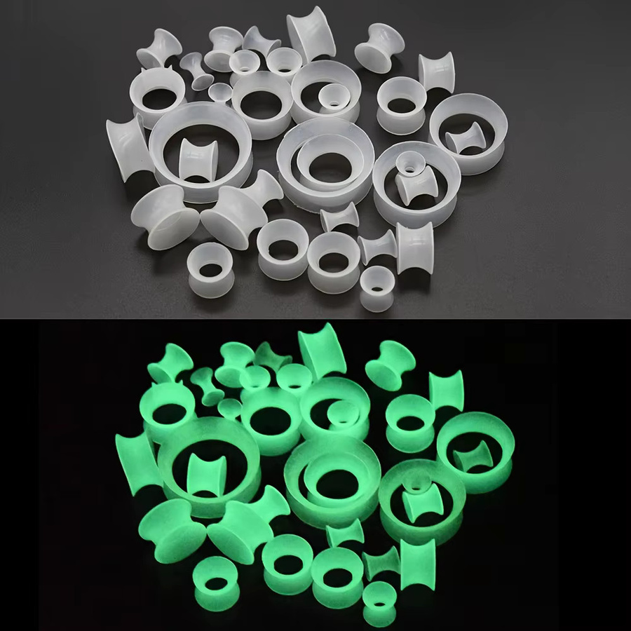 Ohr Expander Silikon, Doppel Flare Design, Weiß, Unisex, 3-24mm - Bild 5