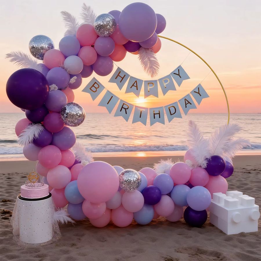 WUIETI Rundes Metall-Dekorationselement für Ballonbögen in Gold für Hochzeiten und Festivals - Bild 3