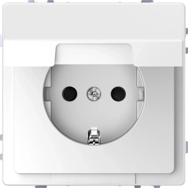 Merten Schutzkontaktsteckdose System Design D-Life in Weiß mit Klappdeckel IP20 - Bild 1