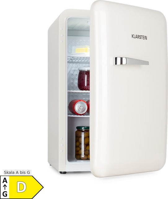 Klarstein Audrey Retro-Kühlschrank mit 70 Litern Volumen in Beige/White mit LED-Innenbeleuchtung - Bild 1
