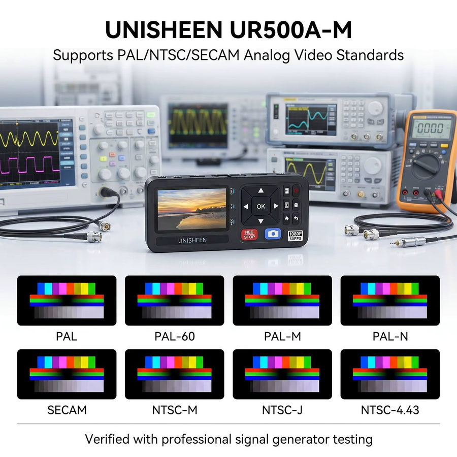 UNISHEEN UR500A-M 4K Video-Aufnahmebox VHS-zu-Digital-Konverter in Schwarz mit HDMI, CVBS, VGA und Komponenten-Eingängen für 1080P 60FPS Aufnahmen - Bild 4