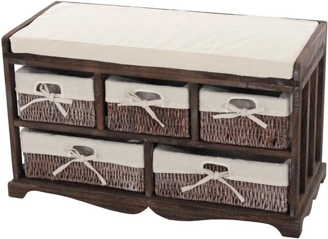MCW Kommode und Sitzbank mit 5 Schubladen in Braun im Shabby-Look, B/H/T: 45 x 77 x 36 cm - Bild 2