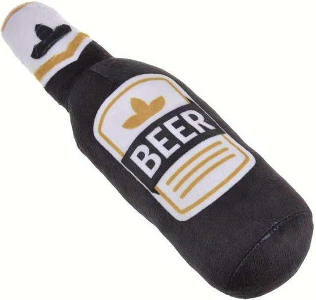 Binchi Fitness Hundespielzeug, Bierflaschenform, quietschend, schwarz - Bild 1