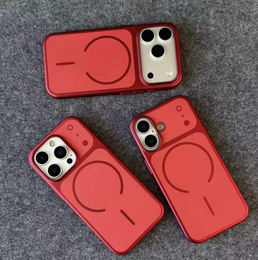 Original Ultra-Dünne MagSafe Handyhülle für iPhone 17 16 15 14 13 12 Pro Max und 17 Air Plus Magnetische Stoßfeste PC-Handyhülle in Blau oder Rot - Bild 1