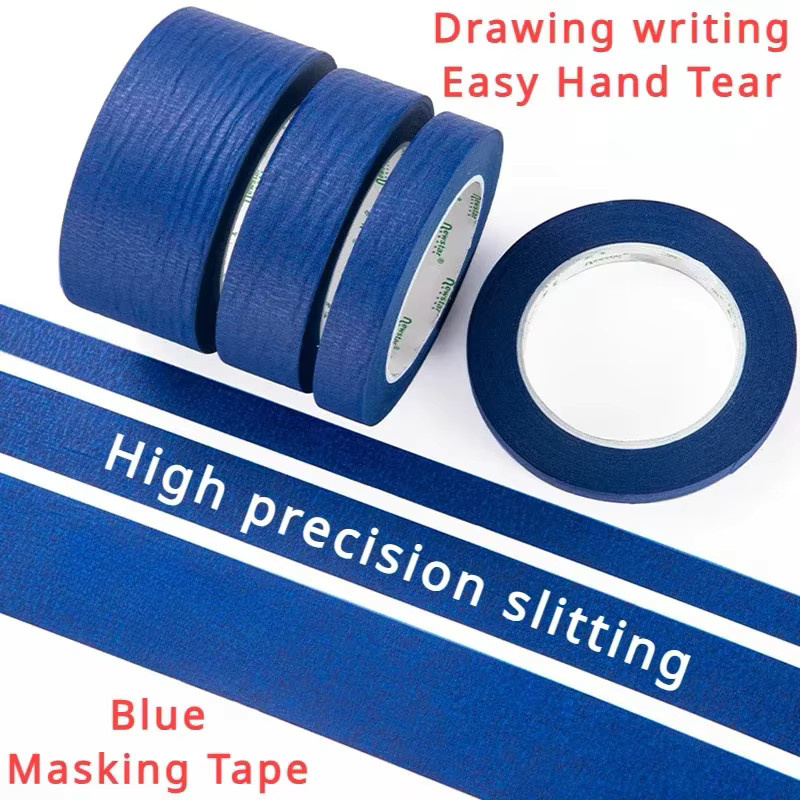 3 Rollen blaues Masking Tape aus Papier, 20 m pro Rolle, leicht entfernbares Farbband für Wandmalerei, Kunsthandwerk und Bauarbeiten - Bild 4