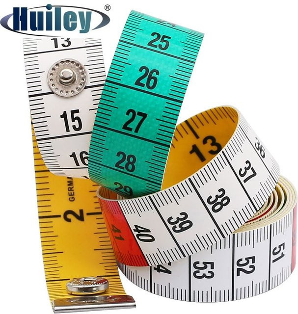 HUILEY Maßband 150 cm, doppelseitiges Nählineal mit Druckknopf für Schneiderarbeiten, multicolor - Bild 1