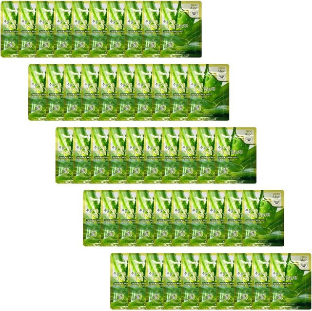 3W CLINIC Fresh Aloe Maskenblatt, 50 Stück, Aloe Vera, Unisex - Bild 1