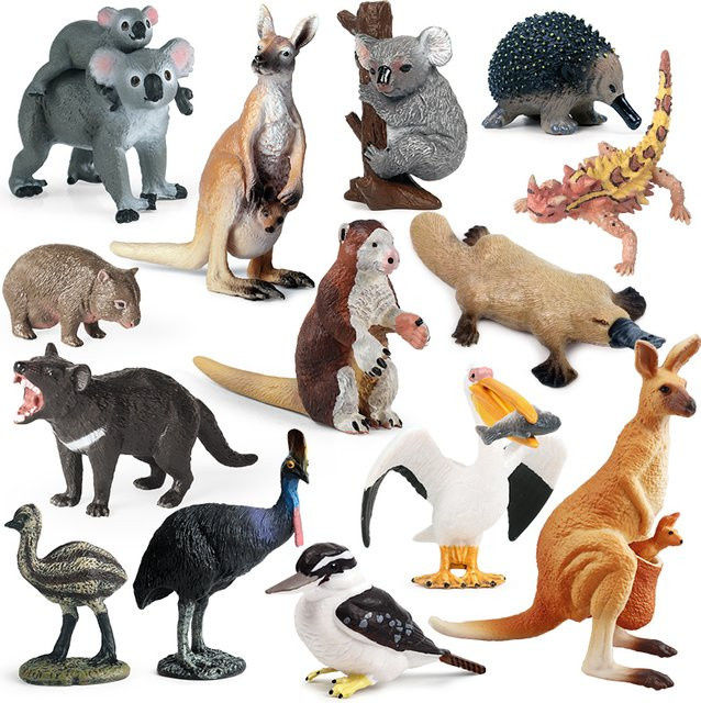 Oenux Australische Wildtiere Känguru Koala Schnabeltier Modell Figur - Bild 1