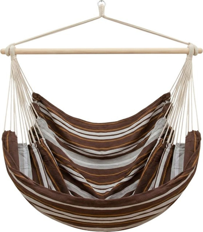 AMANKA XXL Hängesessel für 2 Personen aus Baumwolle in Braun und Bunt mit 360 Grad Schwenkfunktion, B/H: 185 x 130 cm - Bild 2
