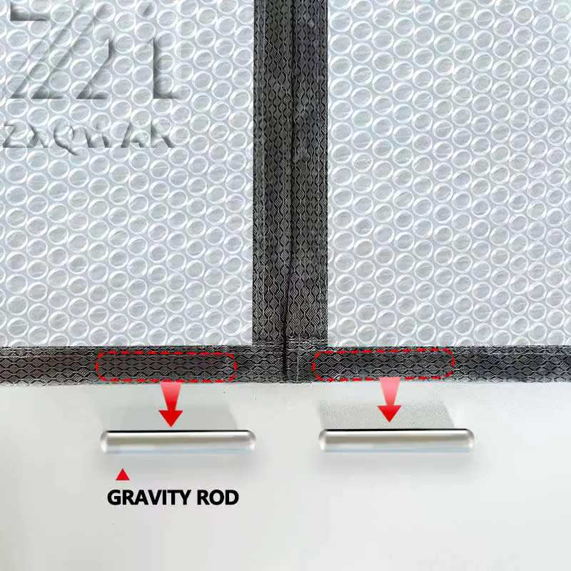 Magnetischer Isolier-Türvorhang aus verdickter Blasenfolie als wind- und kältebeständige Dichtung in Transparent - Bild 3