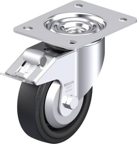Blickle Stahlblech-Lenkrolle LK-POEV 125XR-3-FI-FA in Silber, Rad-Durchmesser: 125 mm, Tragfähigkeit: 250 kg - Bild 1