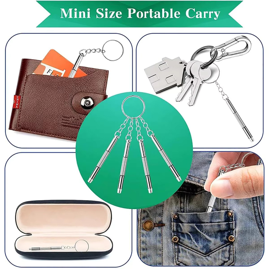 Erilles Mini 3 in 1 Multifunktions-Schraubendreher Reparatur-Kit für Brillen, Armbanduhren und Handys - Bild 3